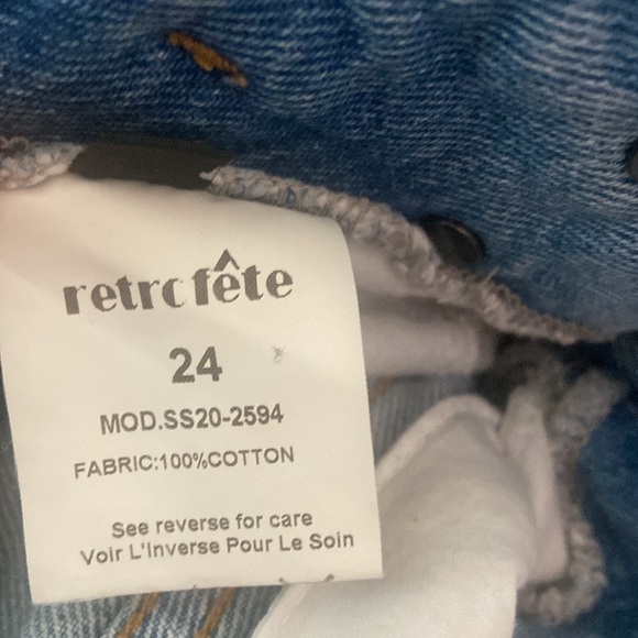 Retrofete High Rise Jean Shorts Sz 24 100% Cotton - Picture 4 of 4